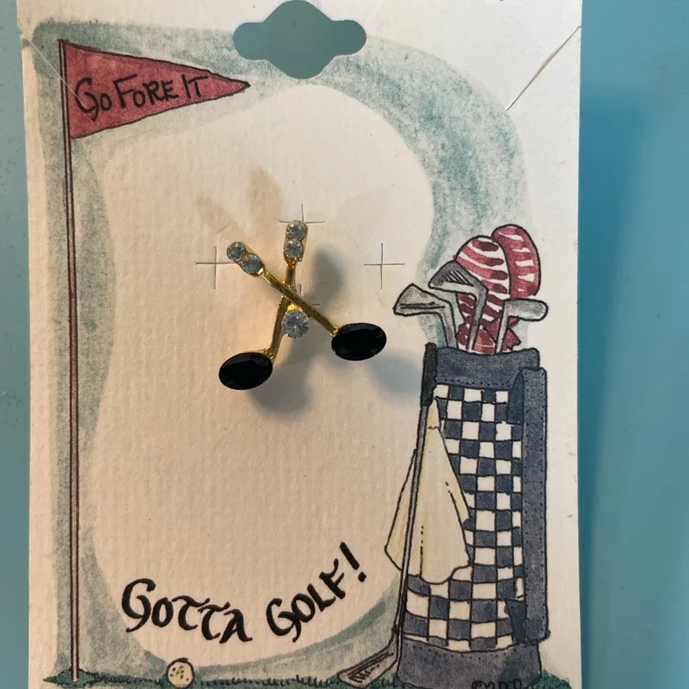Golf Pin brooch Australian crystals new